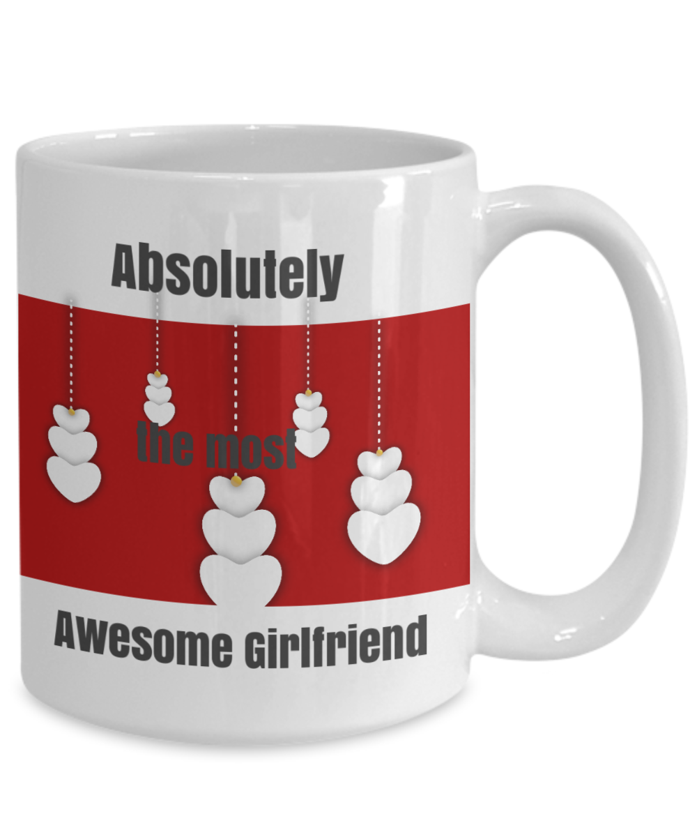 Red and white girlfriend mug-two sided-15 OZ