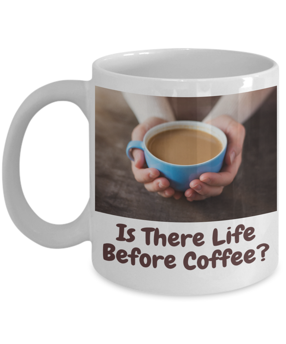 Woman Holding Blue Cup-Is There Life Before Coffee?